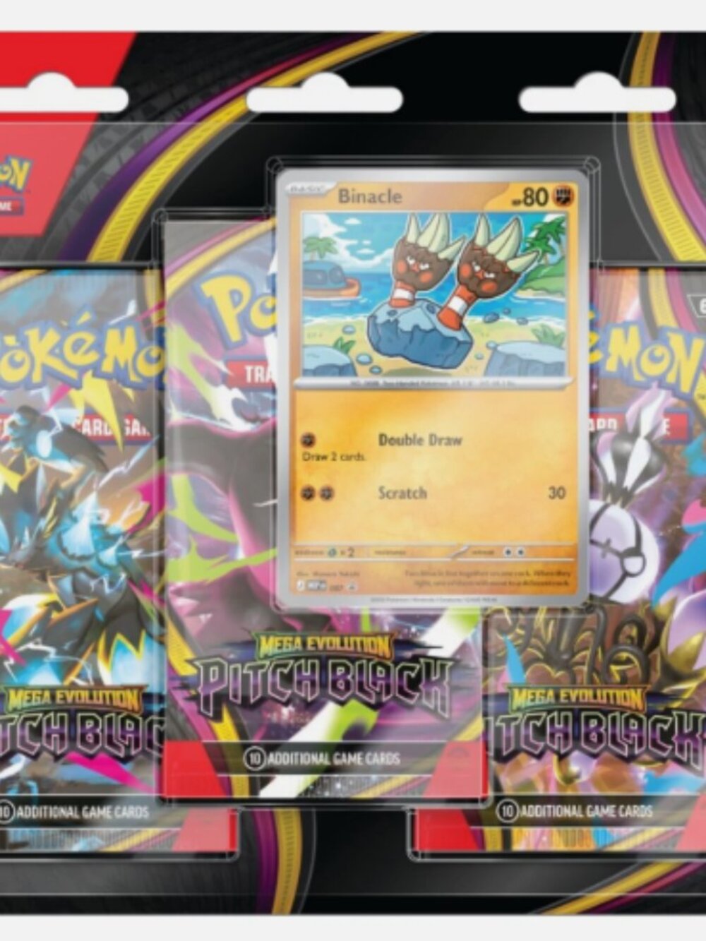 Pokémon - Mega Evolution ME05 Pitch Black 3 Pack Blister Sealed New ships